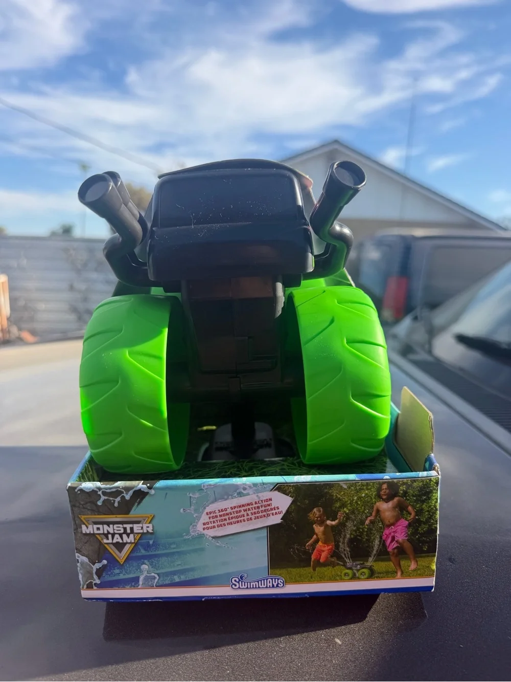 Monster Jam Swimways Grave Digger Sprinkler Toy - Neon Green